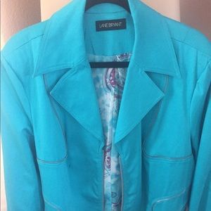 Electric blue jacket w/zipper detail